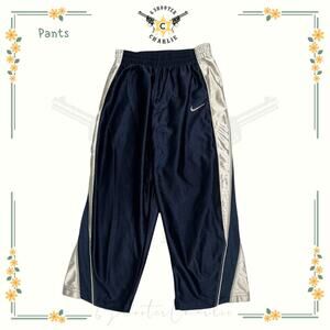 Nike Track Pants Youth Boys Size Small Navy Embroidered Logo Activewear Athletic
